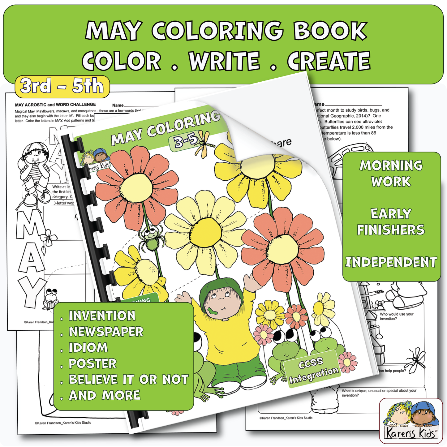 Color Activity Book for May 3rd-5th(Printable)
