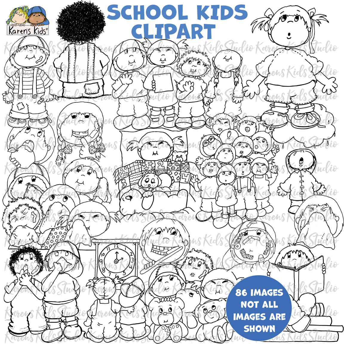 Clip Art School Learning Kids (Karen's Kids Clipart)