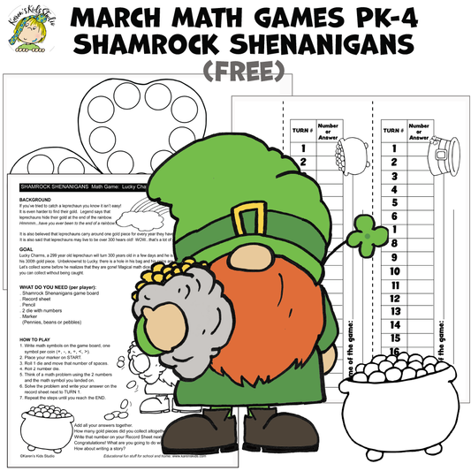 March Game Templates (Free) (Karen's Kids Printables)