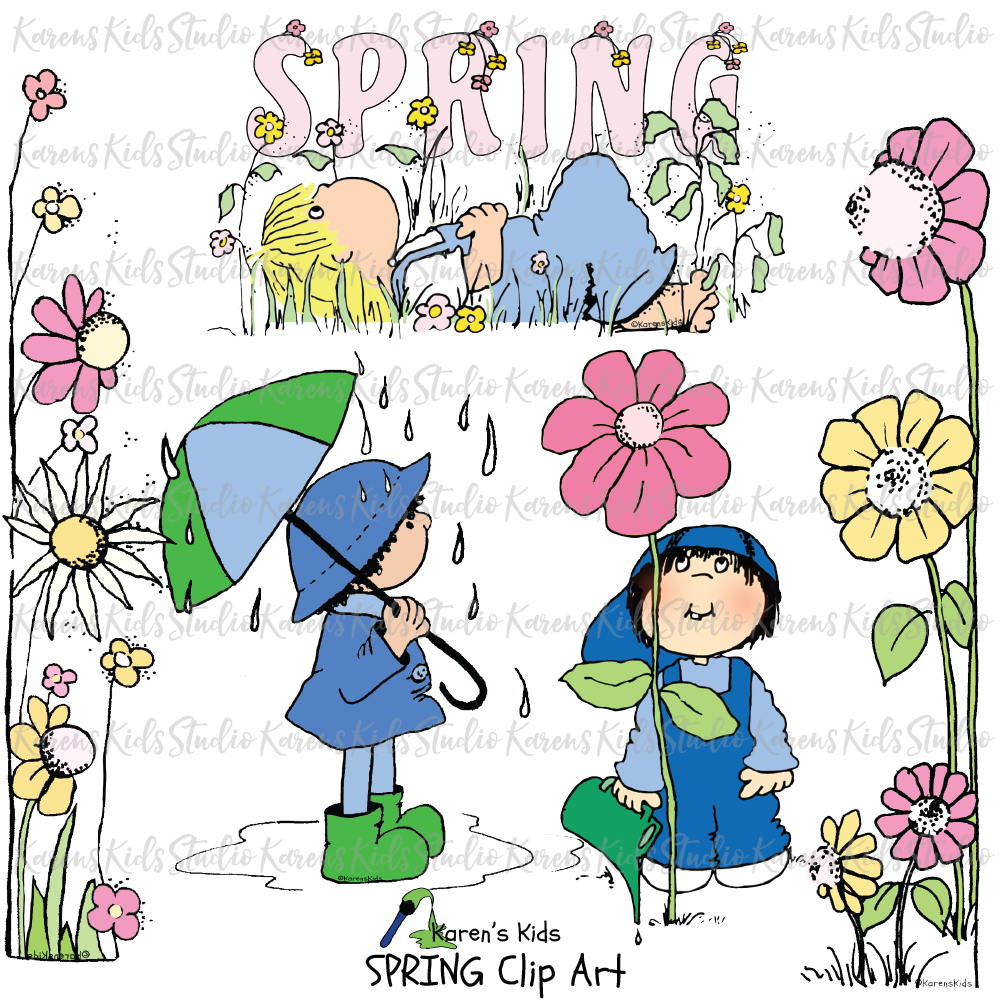 Clip Art Spring Kids