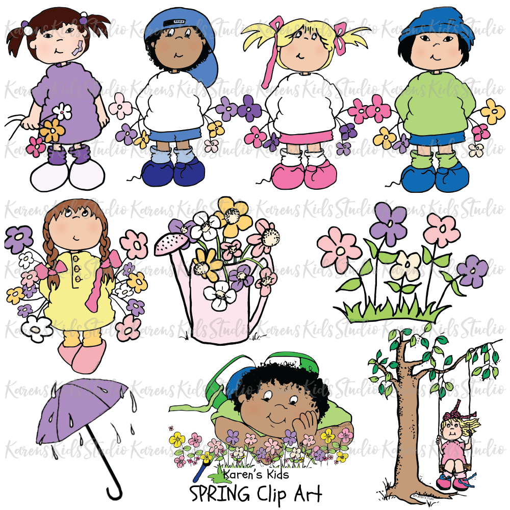 Clip Art Spring Kids