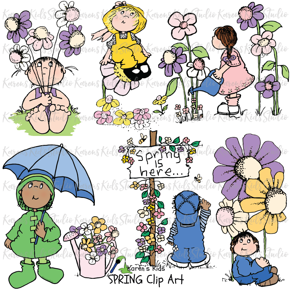 Clip Art Spring Kids