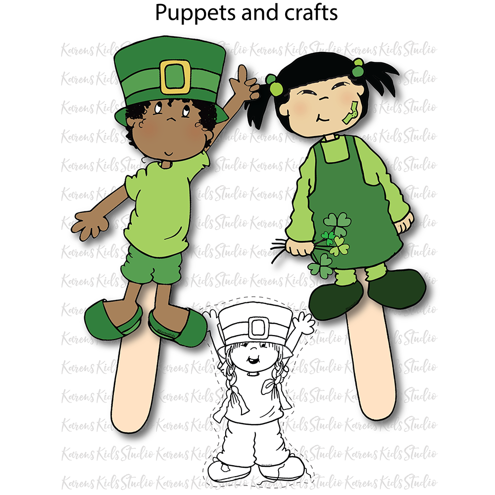 Clip Art MARCH _ St. Patrick's Day Clipart Kids 2 (Karen's Kids Clipart)
