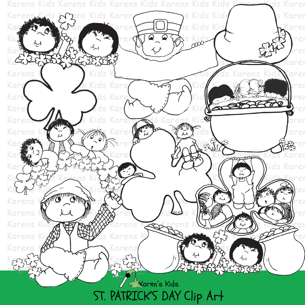 Sample illustrations of St Patricks Day clipart from Karen's Kids.