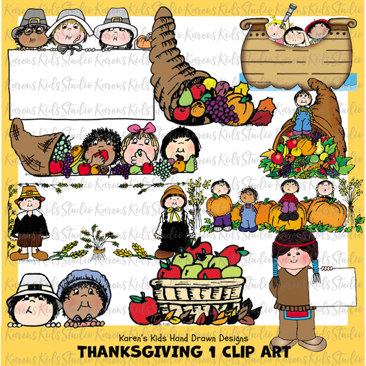Clip Art Thanksgiving Clipart 1 (Karen's Kids Clipart)