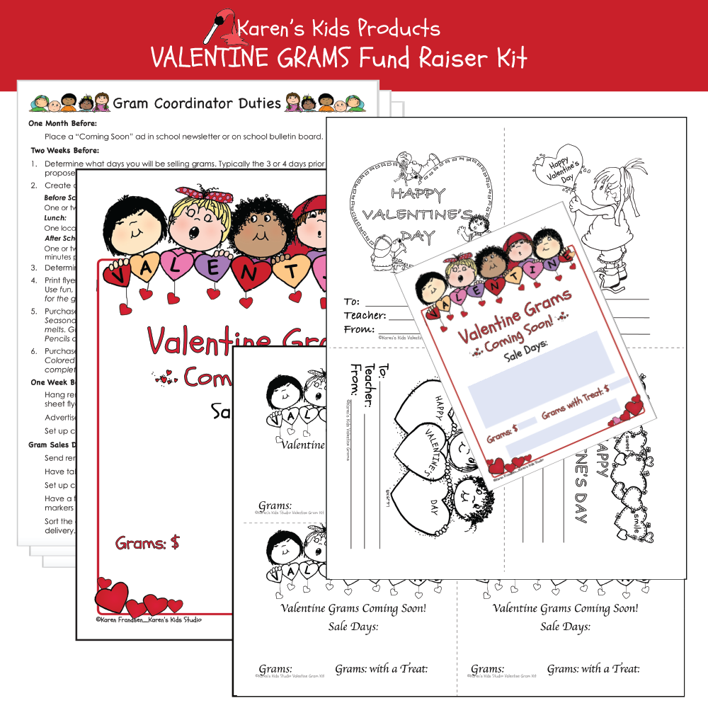 Fundraiser Kit VALENTINE GRAMS Editable Printable