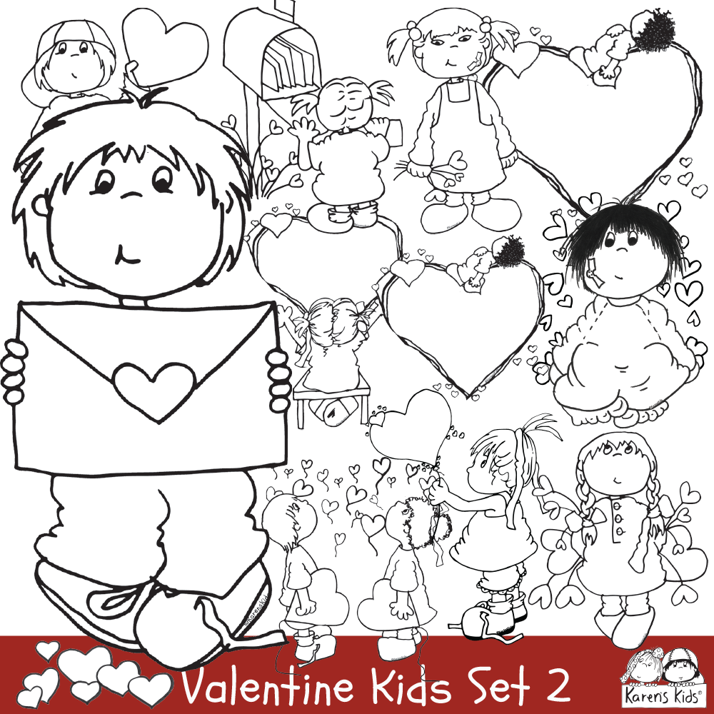 Valentine illustrations, line drawings of valentines and kids, valentine balloon drawings, kids holding valentines, heart illustrations, cute boy holding valentines